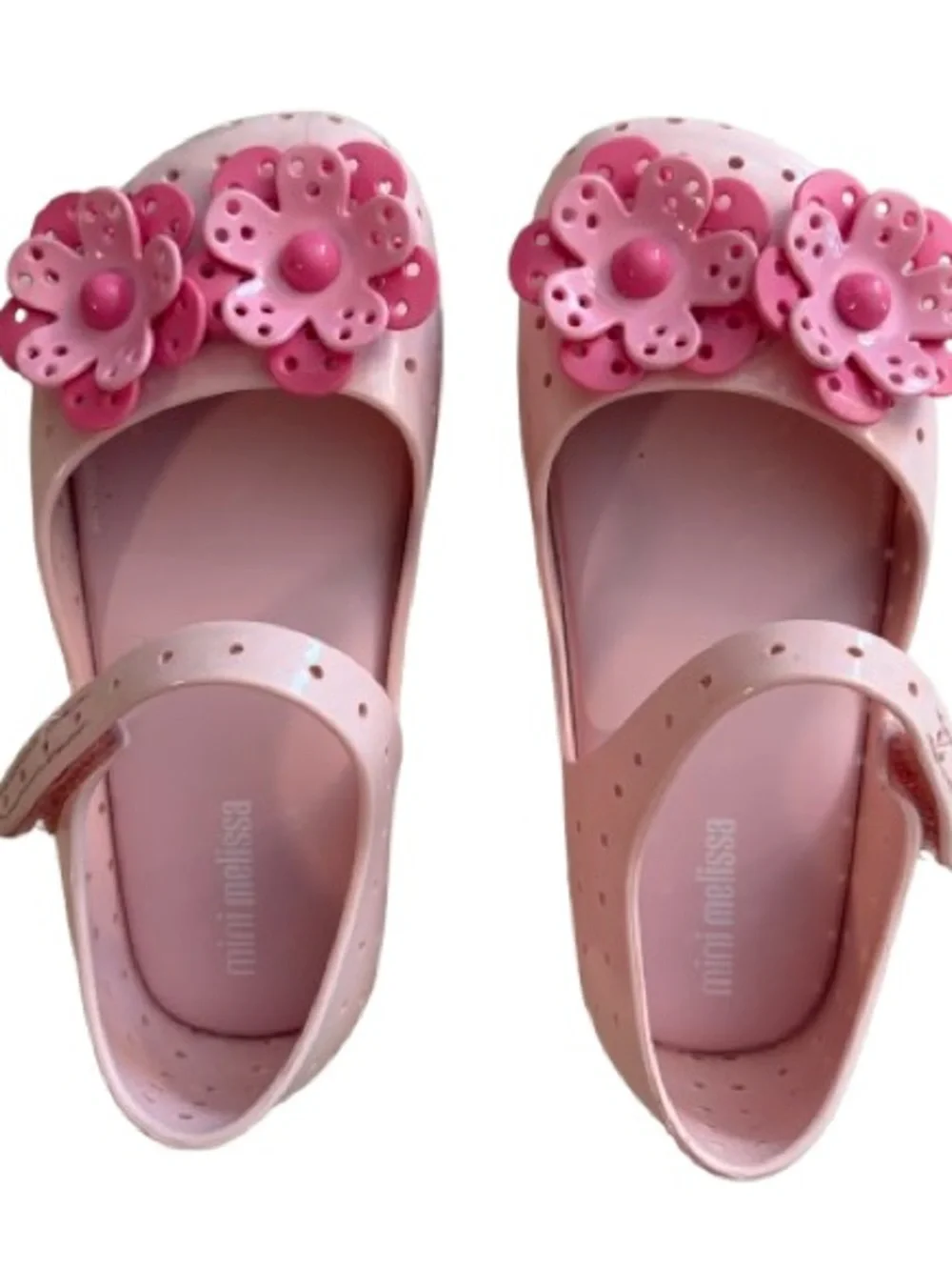 Mini Melissa Girl’s Furadinha XII Top Flower Pink Mary Jane Size 10 Balletcore